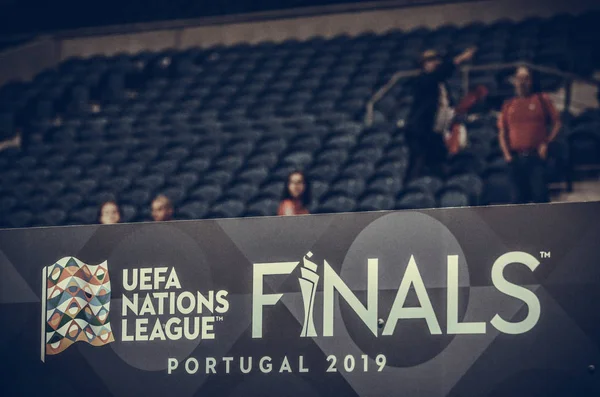 Porto, Portuglal - 09 Haziran 2019: Resmi logo ve amblem Uefa — Stok fotoğraf
