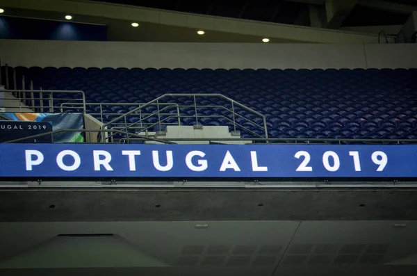 PORTO, PORTUGLAL - 09 de junio de 2019: logotipo oficial y emblema UEFA — Foto de Stock