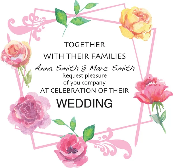 Wedding watercolor floral invite invitation thank you,  card watercolor design