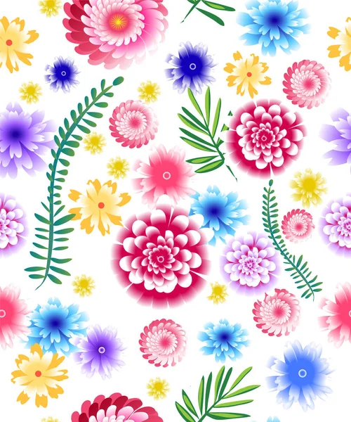 Printemps floral motif lumineux sur un fond blanc — Image vectorielle