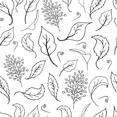 gül yaprağı deseni siyah ve beyaz