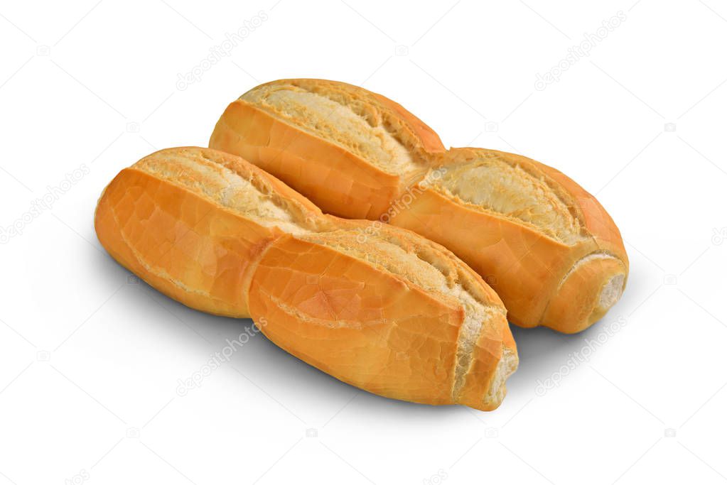 Brazilian white bread isolated on white background