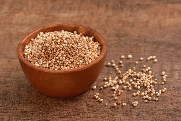 Sorghum Seeds Bowl Wooden Background — Stock Photo, Image