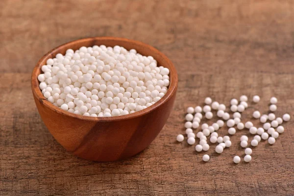 Tapioca Pearls Bowl Wooden Background — Stock Photo, Image