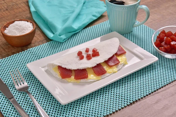 Tapioca Gevuld Met Guave Jam Kaas — Stockfoto