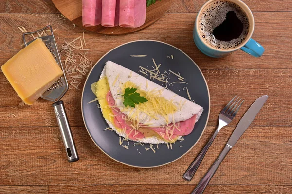 Tapioca Gevuld Met Kaas Ham Segmenten — Stockfoto