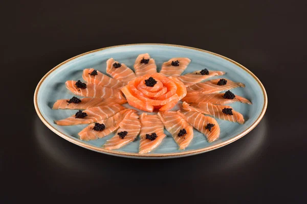 Salmon Carpaccio Slices Plate — Stock Photo, Image