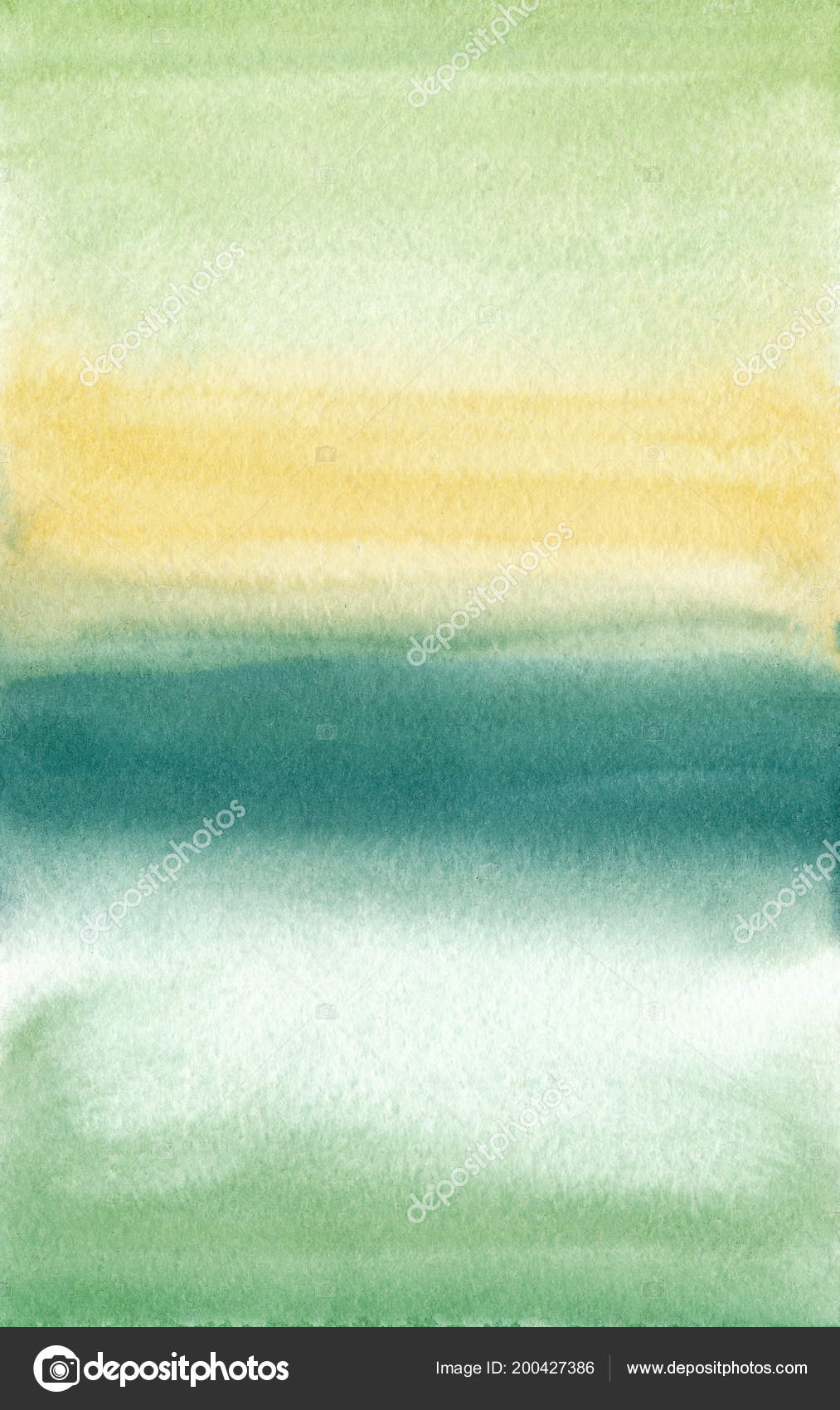 Yellow Green Hand Painted Background Summer Colors Abstract