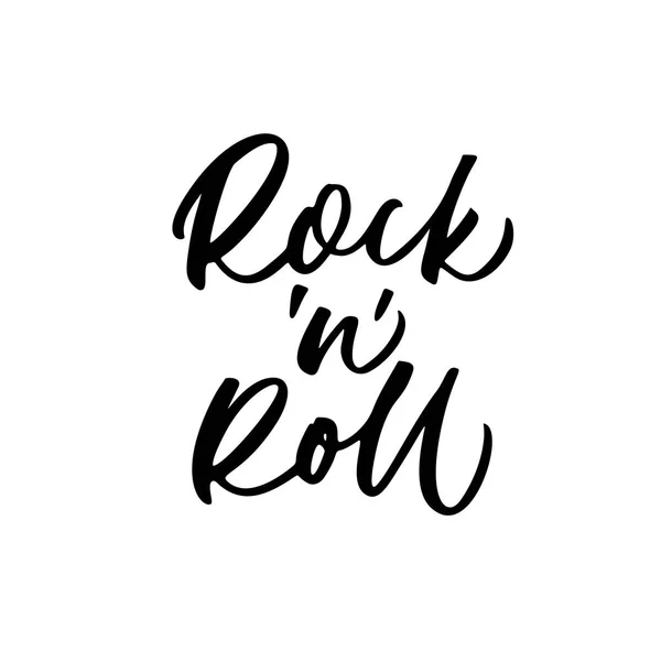 Rock Roll Frase Sobre Fondo Blanco — Vector de stock