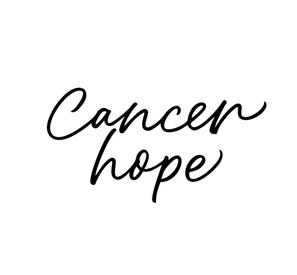 Cancro Frase Speranza Sfondo Bianco — Vettoriale Stock