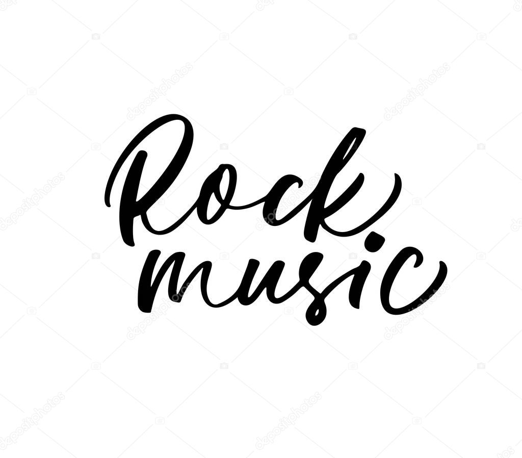 Rock music phrase on white background