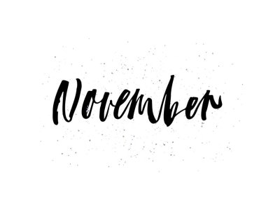 Beyaz zemin üzerinde bir kaligrafi fırçası ile el yazısı Kasım ifade.