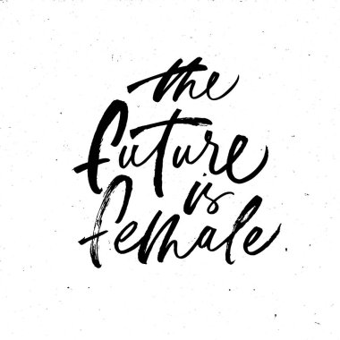 Gelecek beyaz arka plan üzerinde bir kaligrafi fırçası ile el yazısı kadın terimdir. 