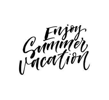 Zevk, yaz, tatil ifade. El fırça tarzı modern hat çekilmiş. El yazısıyla yazılan yazı vektör çizim. 