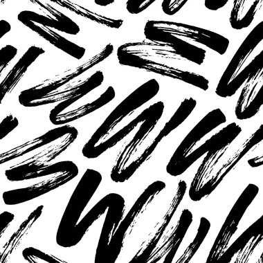 Zig zag fırça darbeleri ile Seamless modeli. Paket kağıdı, duvar kağıtları için süs vektör, web tasarım vs. Modern tek renkli doku. Alfabenin harfleri taklit.