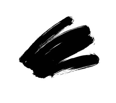 El soyut vektör fırça darbesi çekilmiş. Siyah boyalı şekiller, mürekkep fırça darbesi, doku. Kirli sanatsal tasarım şekli öğesi. 