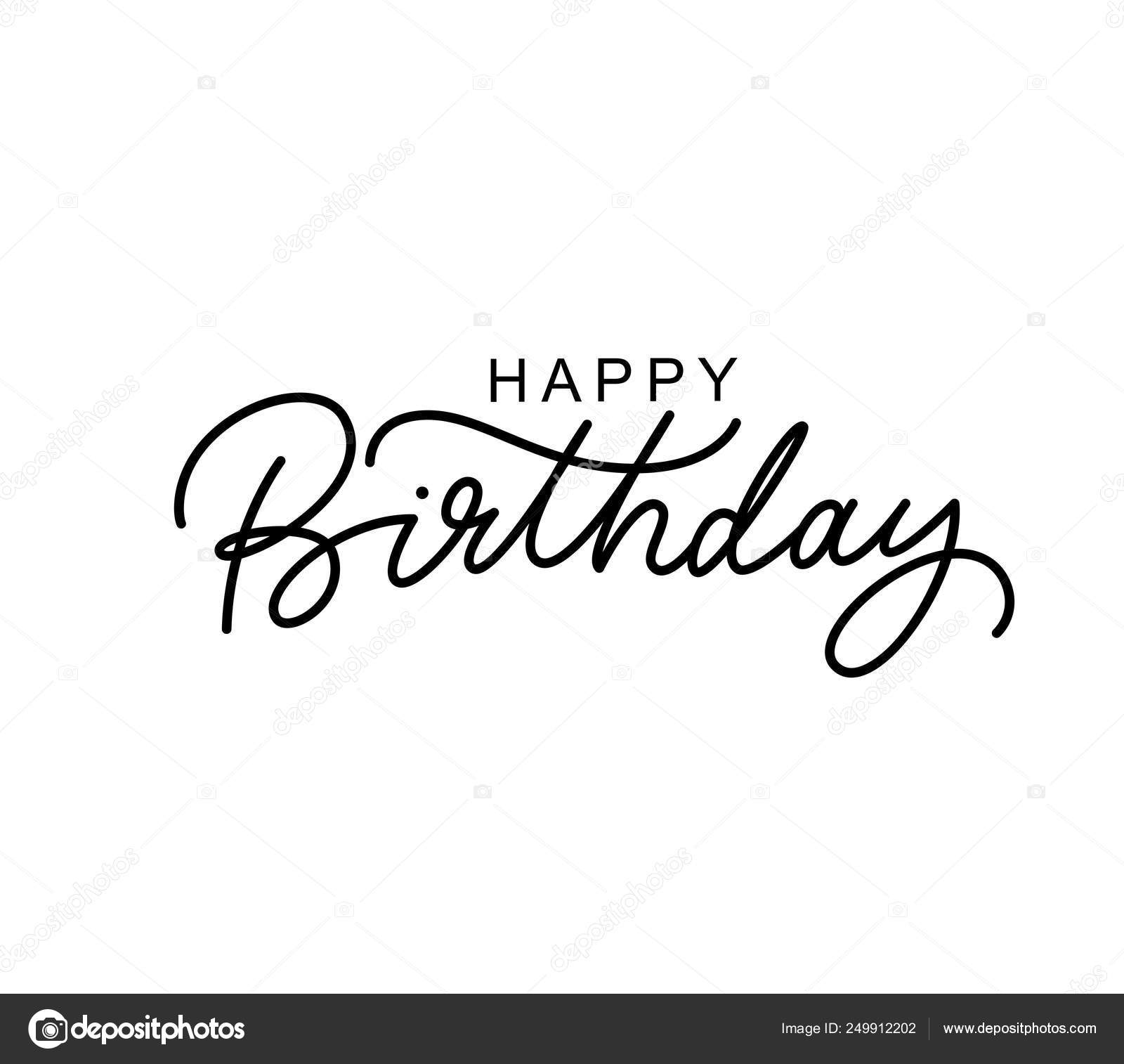 Happy Birthday handgezeichnete schwarzer Schrift ...