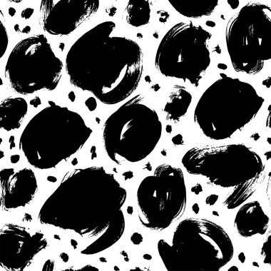 Yuvarlak boya el çekilmiş seamless modeli smear. Kağıt ambalaj için vektör mürekkep süsleme. 