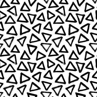 El ile Dikişsiz desen vektör üçgen çizilmiş. Geometrik grunge çizim. 