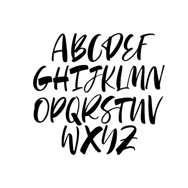 Набір векторних алфавітів каліграфії. Ручний шрифт. Малювання чорнилом ручки . — стоковий вектор