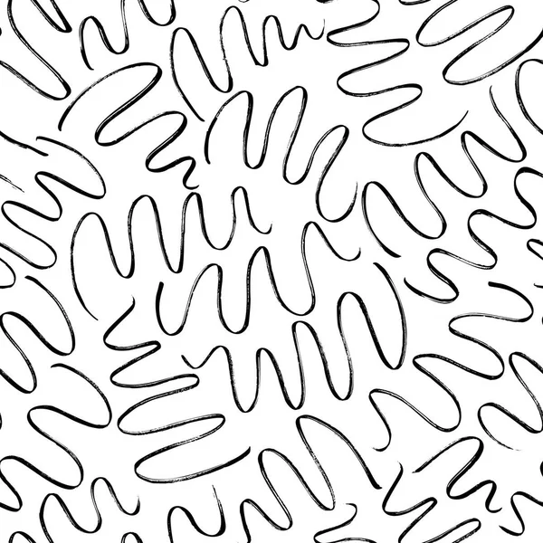 Grunge inkt golven naadloze vector patroon. Ornament voor inpakpapier. — Stockvector