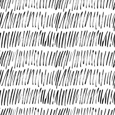 Grunge kapakları el çizilmiş vektör Dikişsiz desen. Kırık, Zig Zag çizgiler Paintbrush çizim. 