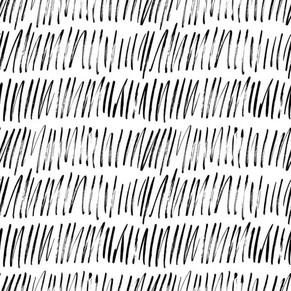 Grunge luiken hand getekende vector naadloze patroon. Gebroken, zig zag lijnen penseel tekening. — Stockvector