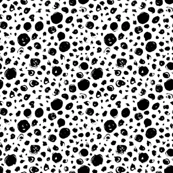 Grunge vectoriel taches dessin à la main motif sans couture. Encre texture des cercles sales . — Image vectorielle