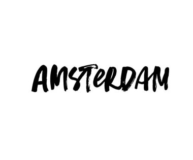 Amsterdam el yazısı mürekkep kalem vektör harfleri