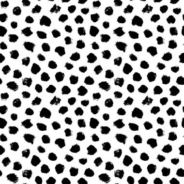 Grunge Spotlar el çizilmiş vektör Dikişsiz desen. Mürekkep kirli daireler doku.