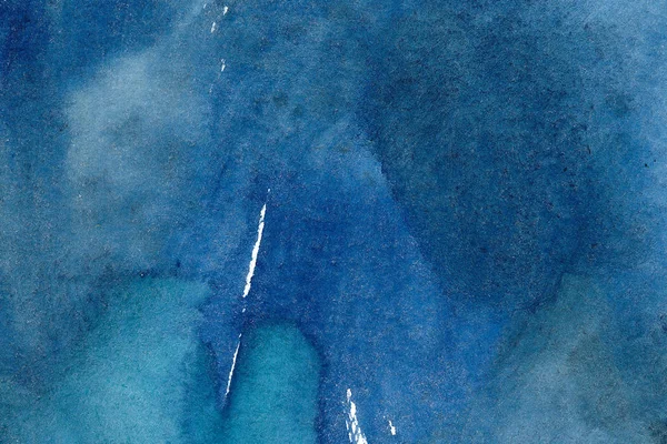 Koyu mavi suluboya el çizilmiş arka plan — Stok fotoğraf