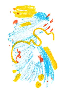 Canlı karalamalar soyut el çizilmiş pastel illüstrasyon