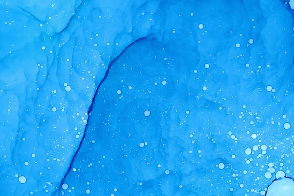 Azure watercolor splashes texture. Hand drawn sapphire colored blots background. — Stock Photo, Image