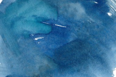 Koyu mavi suluboya el çizilmiş arka plan. Çivimürekkep illüstrasyon.