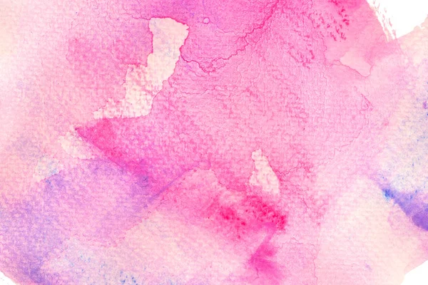 Ροζ φόντο υφής υδατογραφών. Το χρώμα που πιτσιλίζει το χαρτί. — Φωτογραφία Αρχείου