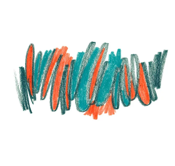 Kredka bazgrołów rysowane ręcznie ilustracji. Kolorowy falisty wosk ołówek naskrobać. — Zdjęcie stockowe