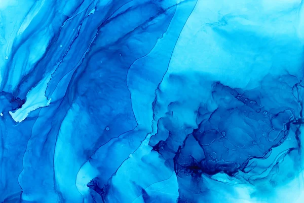 Φόντο με μπλε μελάνι αλκοόλ. Χειροποίητη Εικόνα ζωγραφικής χρώματος Azure. — Φωτογραφία Αρχείου