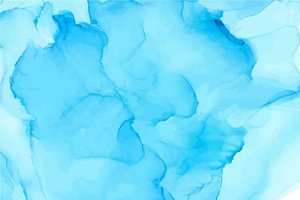 Fond de texture aquarelle bleu clair. Art de l'encre vectorielle d'alcool . — Image vectorielle