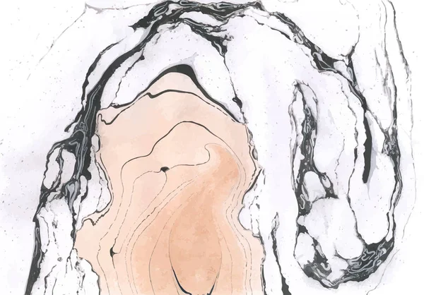 Struttura in marmo vettoriale bianco, nero e arancio. Sfondo in marmo pastello . — Vettoriale Stock