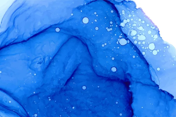 Kék akvarell vektor textúra háttér. Alkohol tintával művészet. — Stock Vector