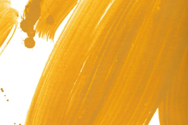 Sárga és mustár akvarell textúra háttér. Kézzel rajzolt ecset kenetek, fröccsenő absztrakt háttér. — Stock Fotó