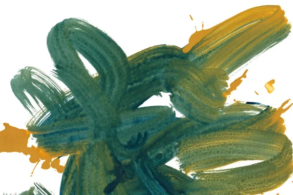 Vertical colorido cepillo líneas textura fondo. Manchas de pintura abstracta azul ultramar, blanca y amarilla . — Foto de Stock