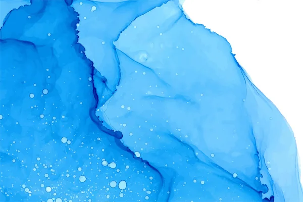 Azure水彩スプラッシュベクトルテクスチャ。手描きのサファイア色のブロックの背景. — ストックベクタ