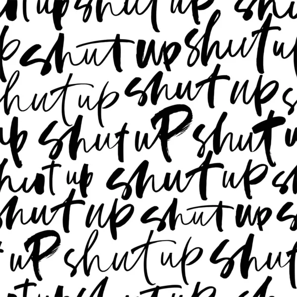 Nahtlose moderne Kalligraphie-Muster mit geschlossenen Phrasen. Ornament mit Federschrift. Trendwort kursive Kalligraphie. — Stockvektor