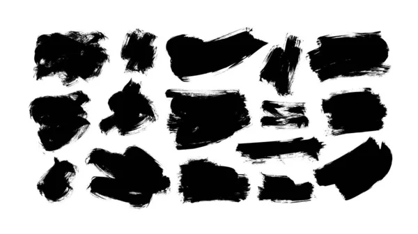 Vektorová černá barva, tahy a tvary inkoustového štětce. Dirty grunge design element, box or background for text. — Stockový vektor