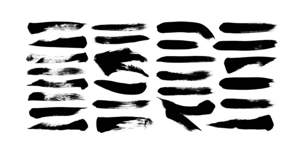 Колекція векторних шорстких мазків пензля. Каліграфія прямі мазки, штамп, лінії . — стоковий вектор