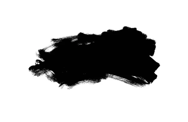 검은 색 페인트, 잉크 붓 자국 직사각 형 모양. 더러운 푸지 디자인 요소, 사각형 또는 텍스트의 배경. — 스톡 벡터