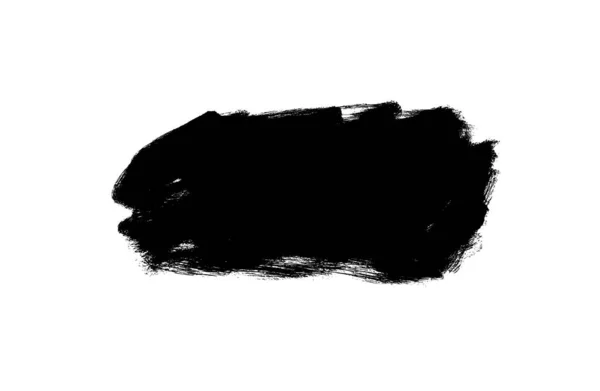 Vector black paint, ink brush stroke, rectangular shape. Dirty grunge design element, rectangle or background for text. — Stock Vector