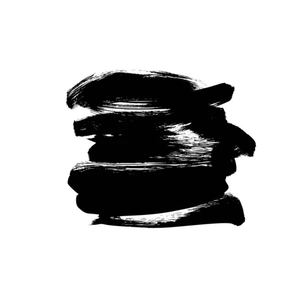 Pintura negra vectorial, pincelada de tinta o forma. — Vector de stock