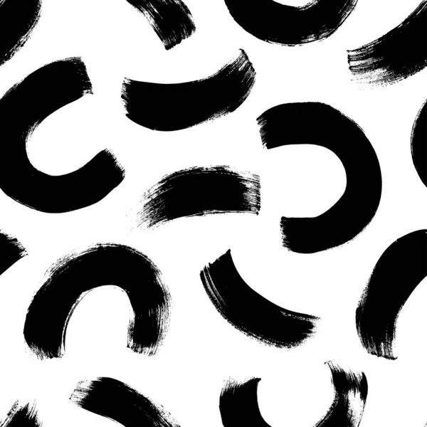 Semi-cercles coups de pinceau vecteur motif sans couture. — Image vectorielle
